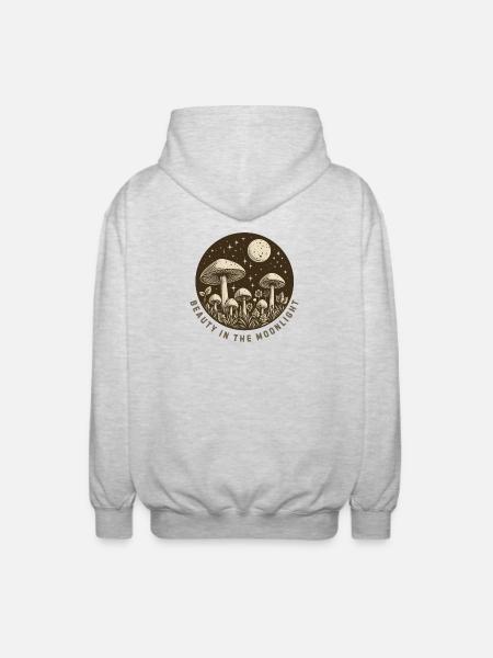 Champignons au clair de lune - Veste à capuche unisexe - gris clair chiné
