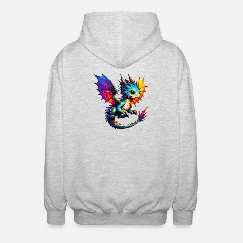 Drache - Unisex Kapuzenjacke - Hellgrau meliert