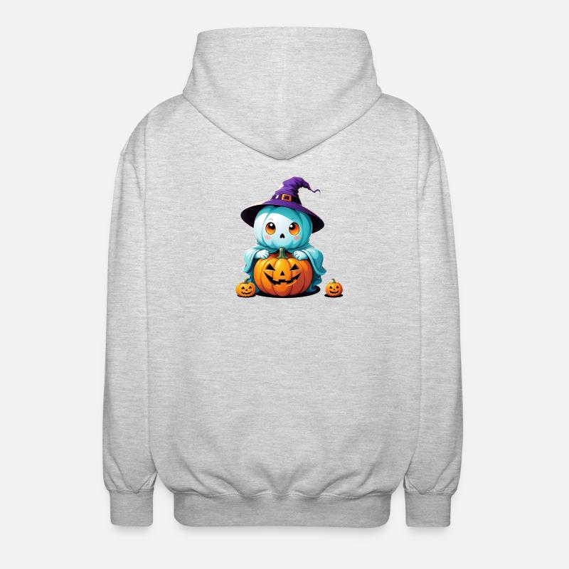 Witch Ghost - Unisex Hooded Jacket - light heather grey