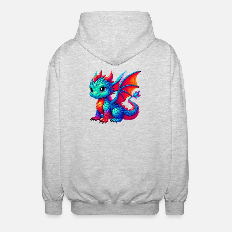 Drache - Unisex Kapuzenjacke - Hellgrau meliert