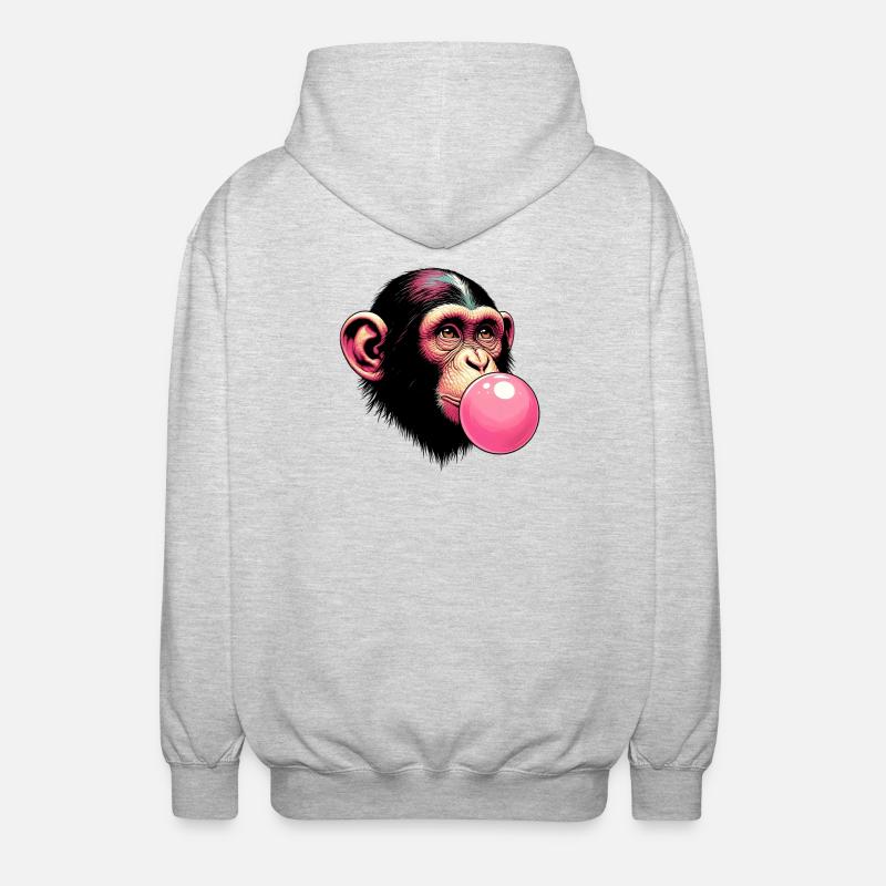 Affe - Unisex Kapuzenjacke - Hellgrau meliert