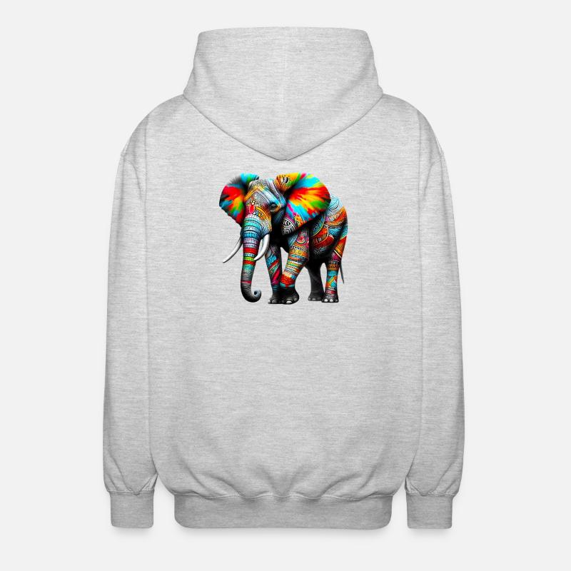 Éléphant - Veste à capuche unisexe - gris clair chiné
