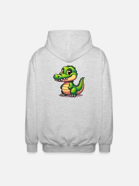 Alligator Crocodile - Unisex Hooded Jacket - light heather grey