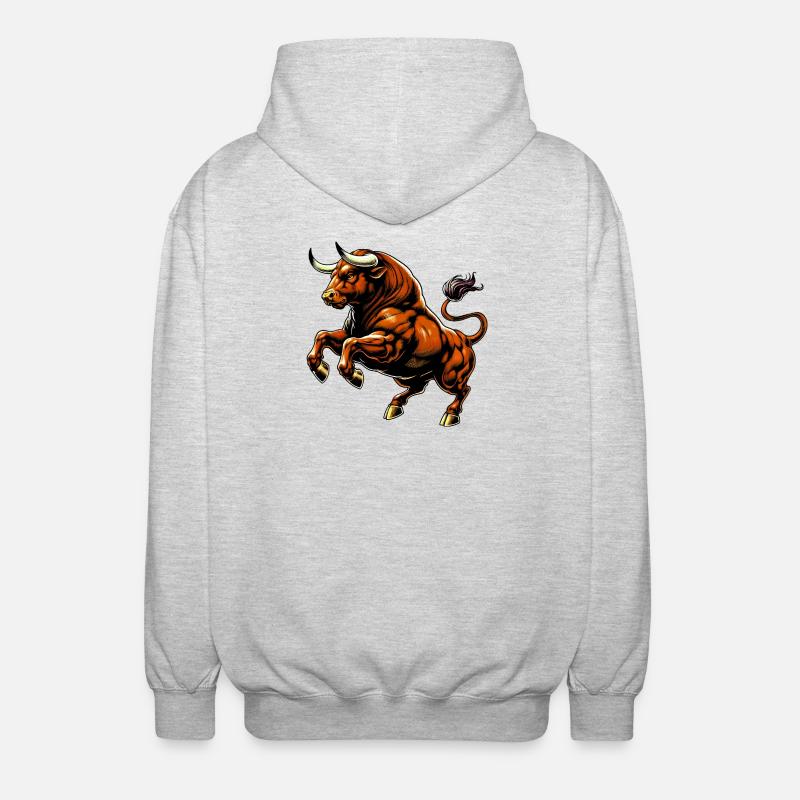 Stier - Unisex Kapuzenjacke - Hellgrau meliert
