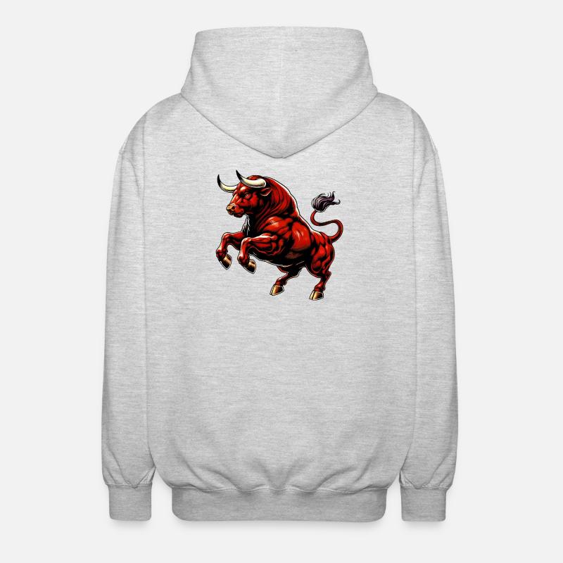 Stier - Unisex Kapuzenjacke - Hellgrau meliert