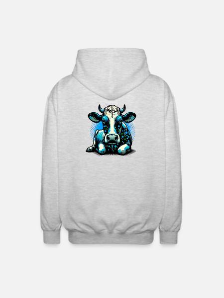 Vache - Veste à capuche unisexe - gris clair chiné