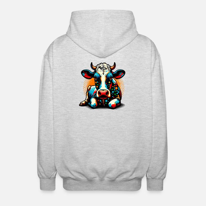 Kuh - Unisex Kapuzenjacke - Hellgrau meliert