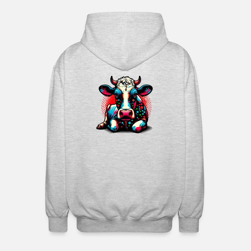 Vache - Veste à capuche unisexe - gris clair chiné