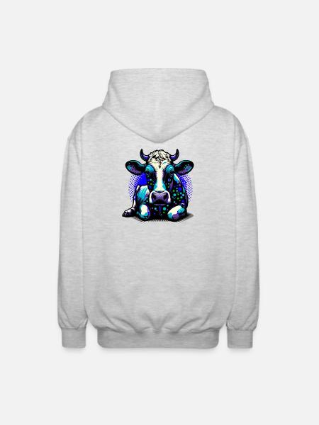Vache - Veste à capuche unisexe - gris clair chiné