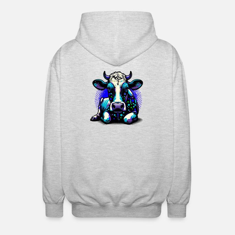 Vache - Veste à capuche unisexe - gris clair chiné