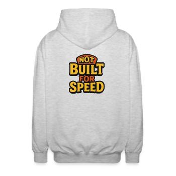 Not Built For Speed - Unisex Hooded Jacket - light heather grey - Back - AI Model Male 185 light (185cm)