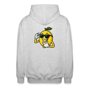 Cool Cartoon Citron avec des lunettes de soleil Drôle - Veste à capuche unisexe - gris clair chiné - Dos - AI Model Male 185 light (185cm)