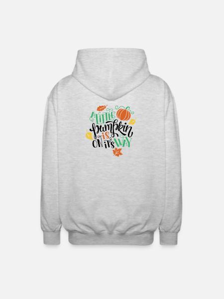 Déco Automne avec Citrouille et Feuilles - Veste à capuche unisexe - gris clair chiné