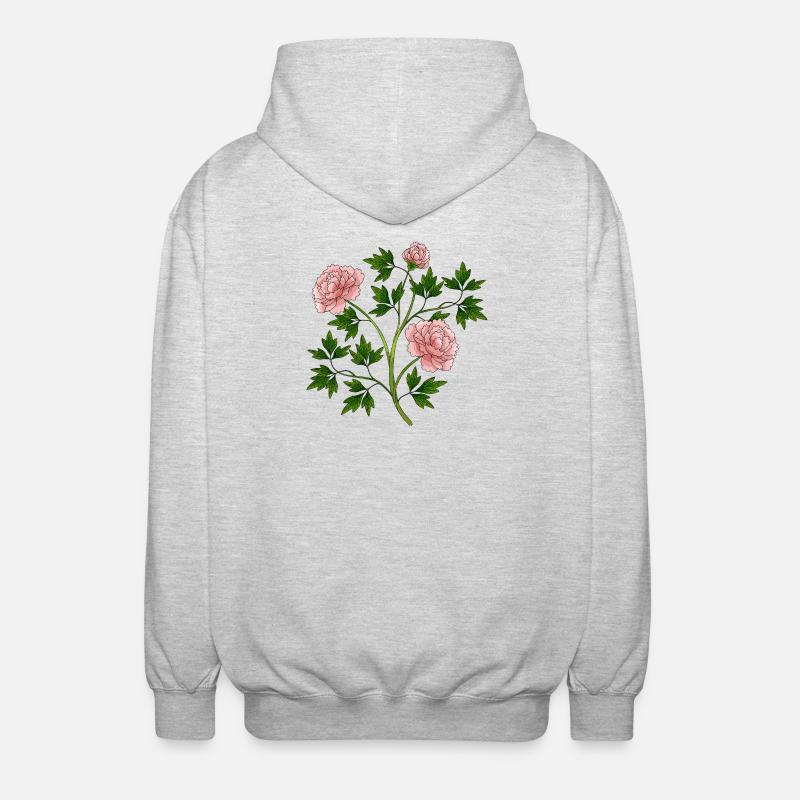 Blumen - Unisex Kapuzenjacke - Hellgrau meliert