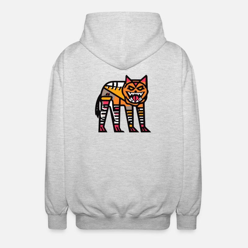 Wolf Halloween Comic Lustig - Unisex Kapuzenjacke - Hellgrau meliert