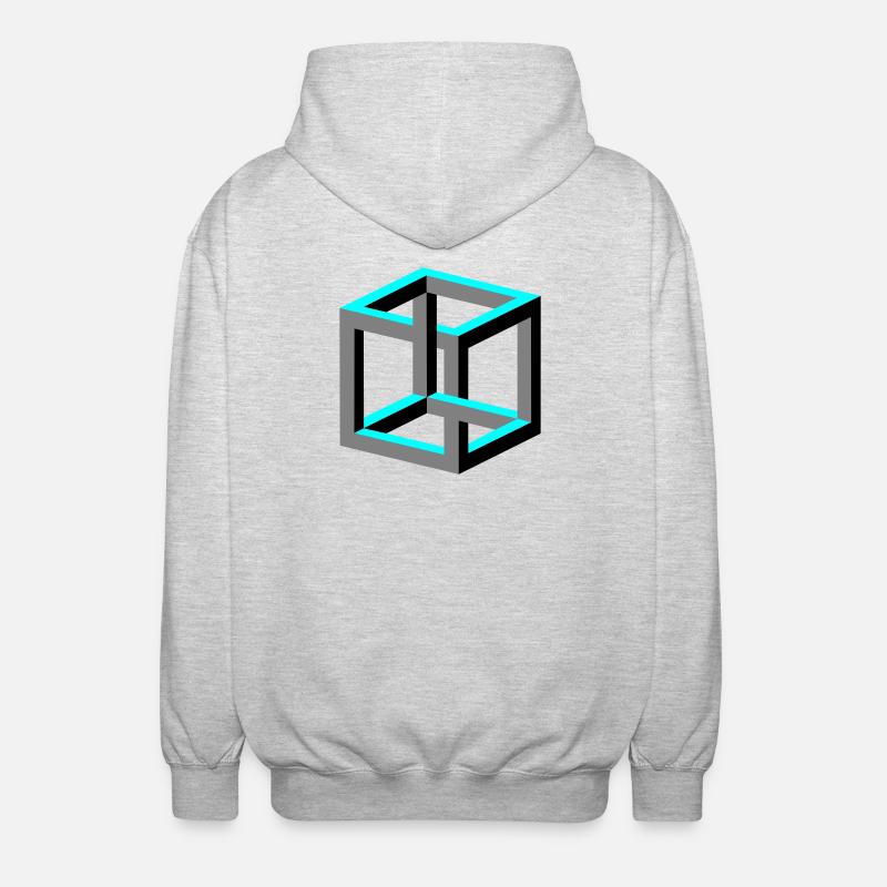 Cube - Veste à capuche unisexe - gris clair chiné