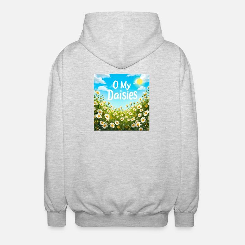 O Meine Gänseblümchen Field Print - Unisex Kapuzenjacke - Hellgrau meliert