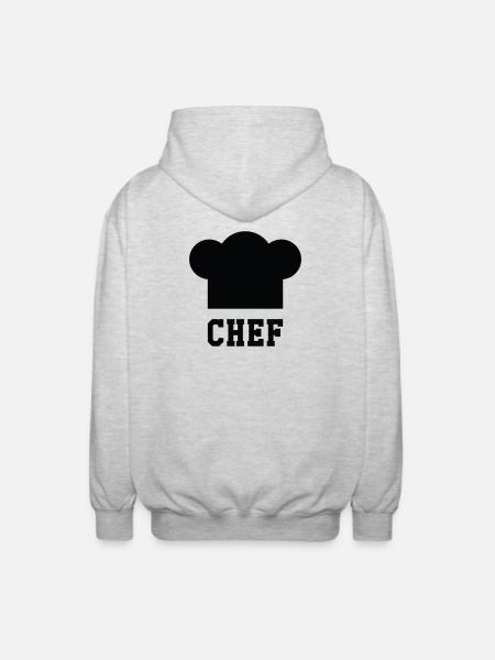 Chef Toque - Kitchen - Cook - Unisex Hooded Jacket - light heather grey