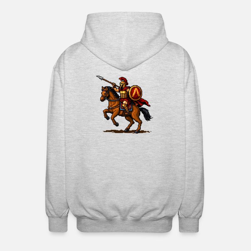 Chevalier Pixel à Cheval - Veste à capuche unisexe - gris clair chiné