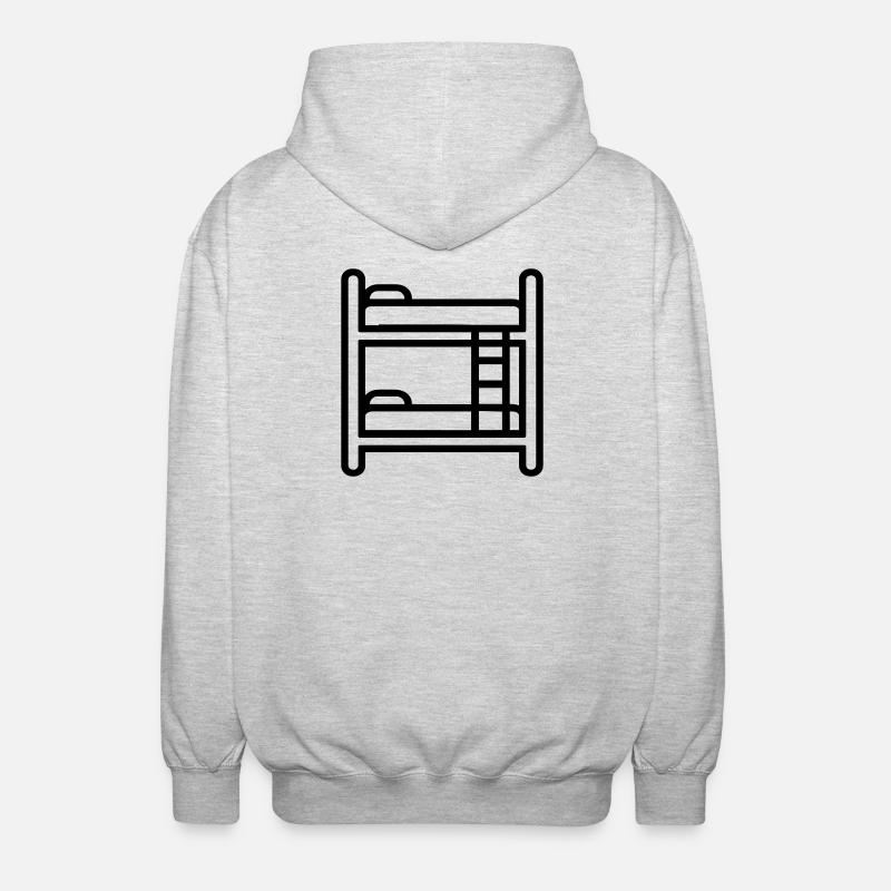 lit superposé - Veste à capuche unisexe - gris clair chiné