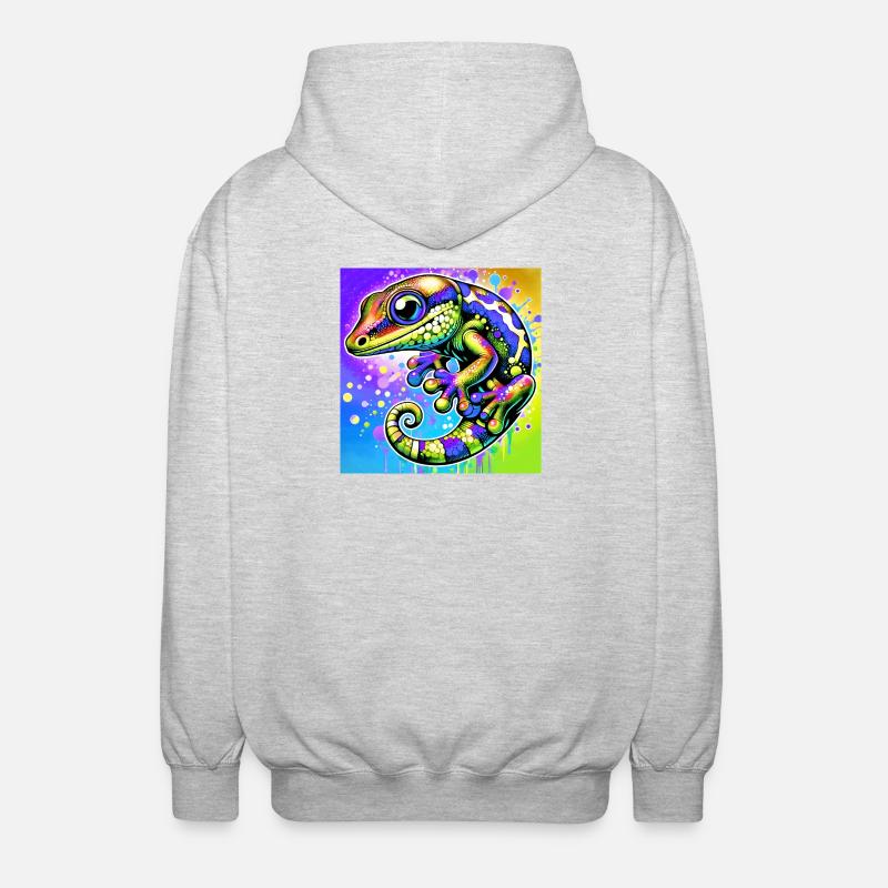 Gecko - Veste à capuche unisexe - gris clair chiné