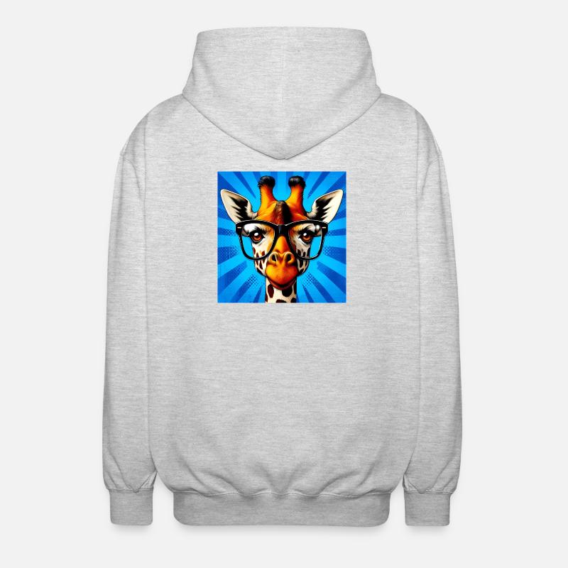 Giraffe - Unisex Kapuzenjacke - Hellgrau meliert