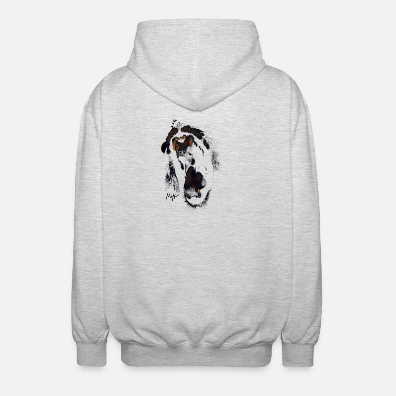 lion - Veste à capuche unisexe - gris clair chiné
