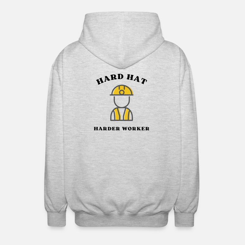 Construction Site Hero Silhouette - Unisex Hooded Jacket - light heather grey