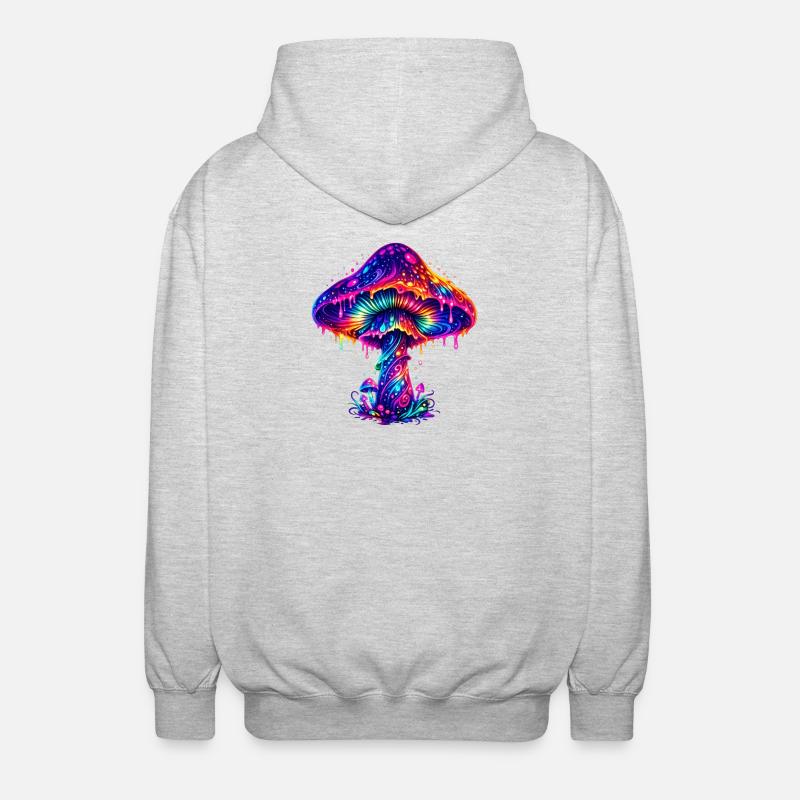 Champignon arc-en-ciel psychédélique - Veste à capuche unisexe - gris clair chiné