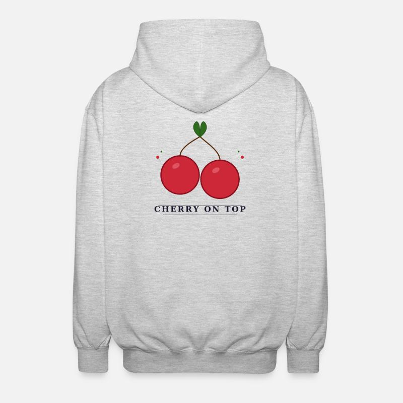 cherry on top - Unisex Kapuzenjacke - Hellgrau meliert