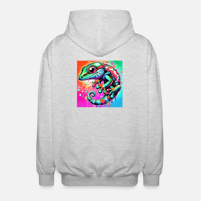 Gecko - Unisex Kapuzenjacke - Hellgrau meliert