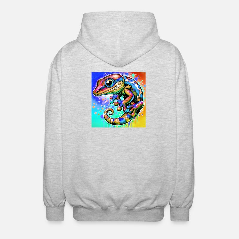Gecko - Unisex Hooded Jacket - light heather grey