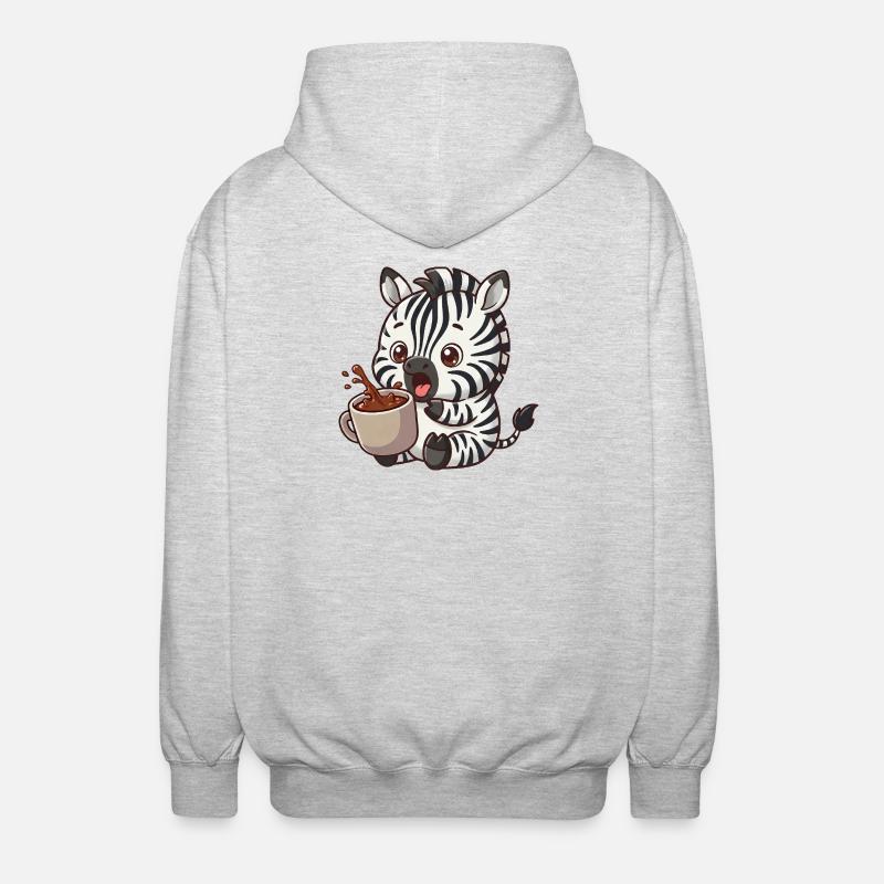 Funny Zebra Coffee Coffee Lover - Unisex Hooded Jacket - light heather grey