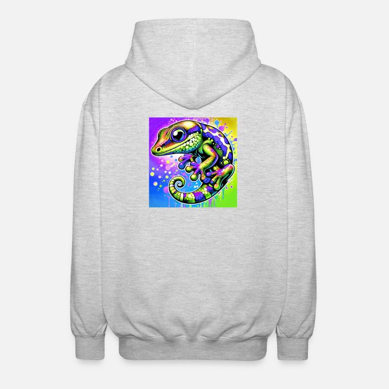 Gecko - Unisex Hooded Jacket - light heather grey