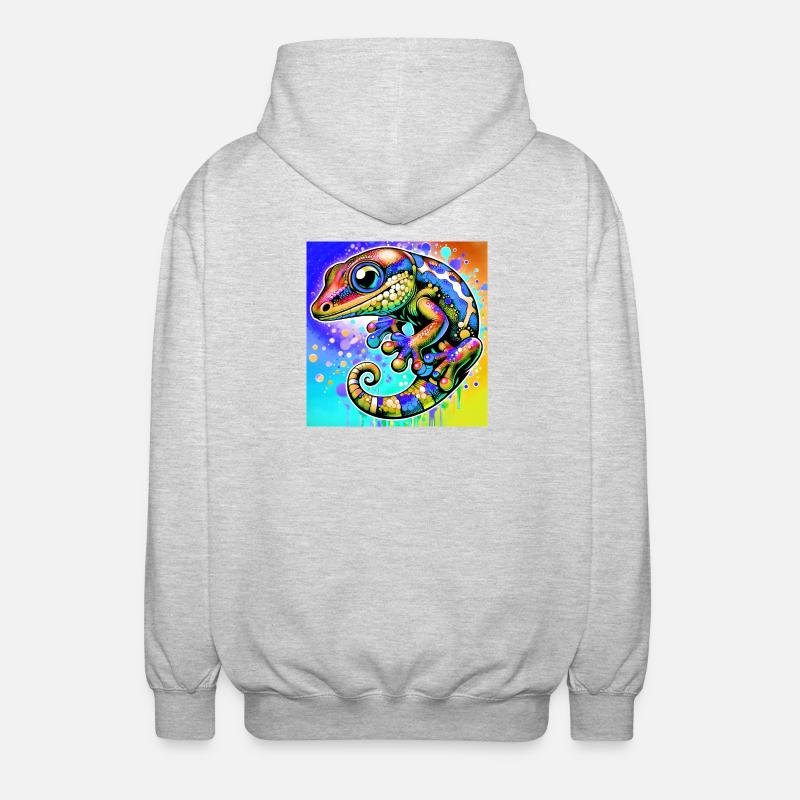 Gecko - Unisex Hooded Jacket - light heather grey