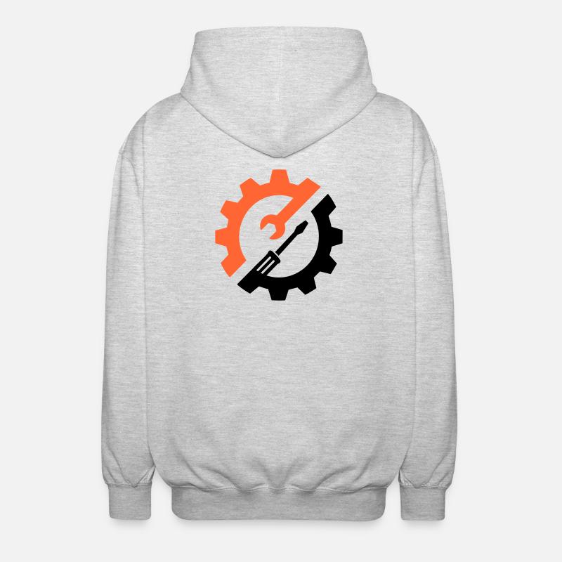 Outil d’engrenage – Logo du mécanicien - Veste à capuche unisexe - gris clair chiné