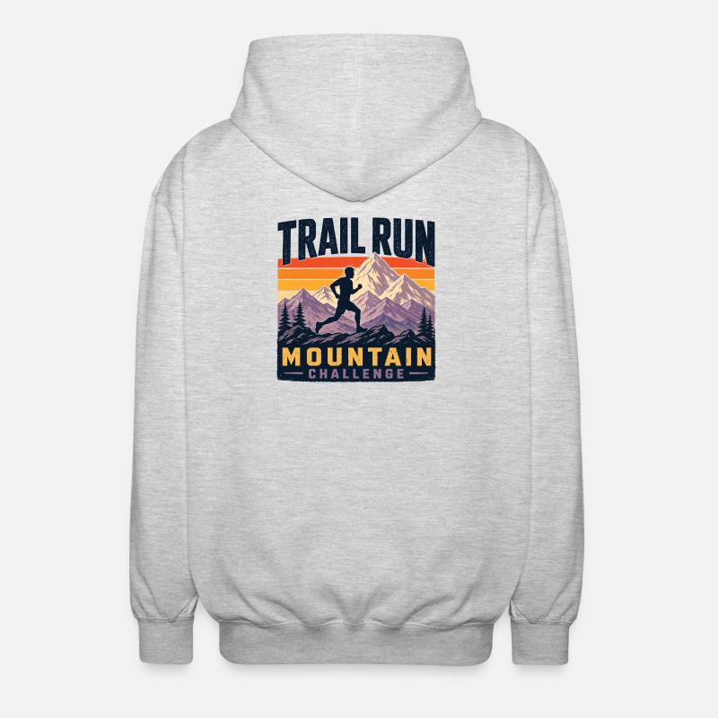 Trail Run - Mountain Challenge - Unisex Hooded Jacket - light heather grey