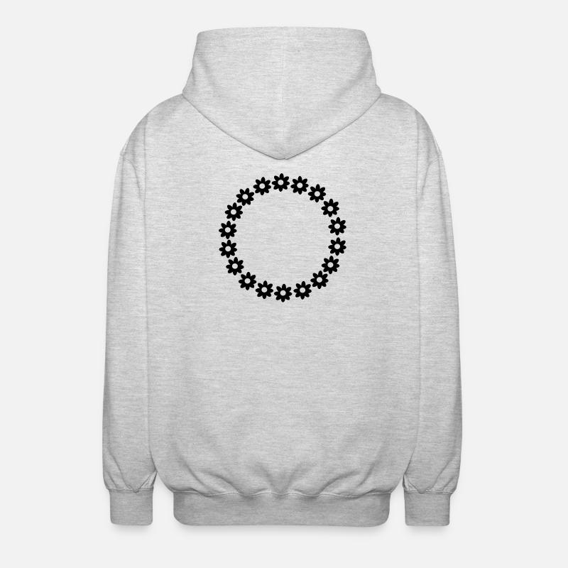 Blume Kreis - Unisex Kapuzenjacke - Hellgrau meliert