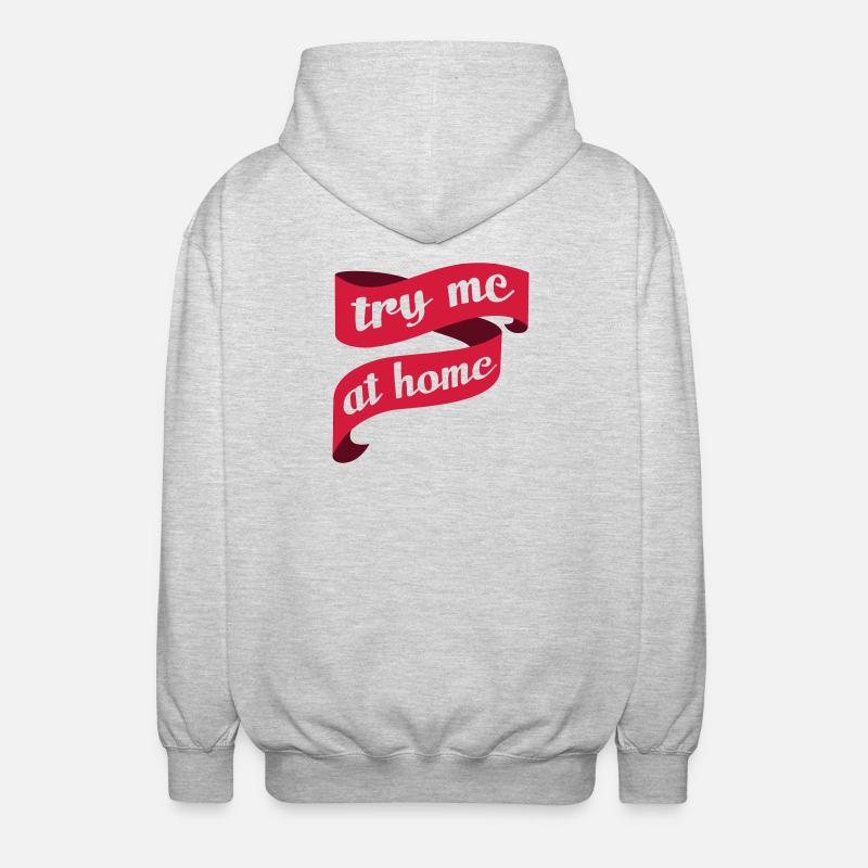 Single, engagement and wedding - try me at home 2c - Unisex Hooded Jacket - light heather grey