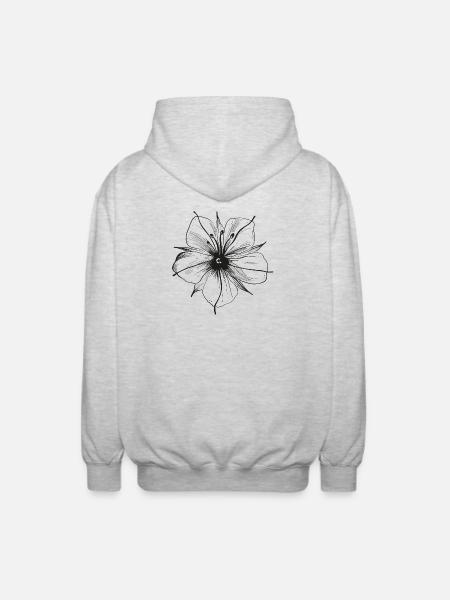 Filigrane Blume. Blüte im Sommer. - Unisex Hooded Jacket - light heather grey