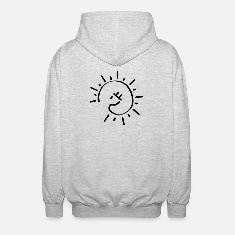cable solaire Électromobilité Énergie durable - Veste à capuche unisexe - gris clair chiné