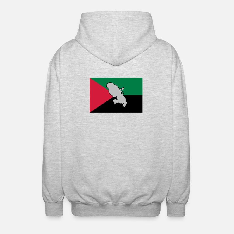 DRAPEAU MADA - CARTE 1 - Veste à capuche unisexe - gris clair chiné