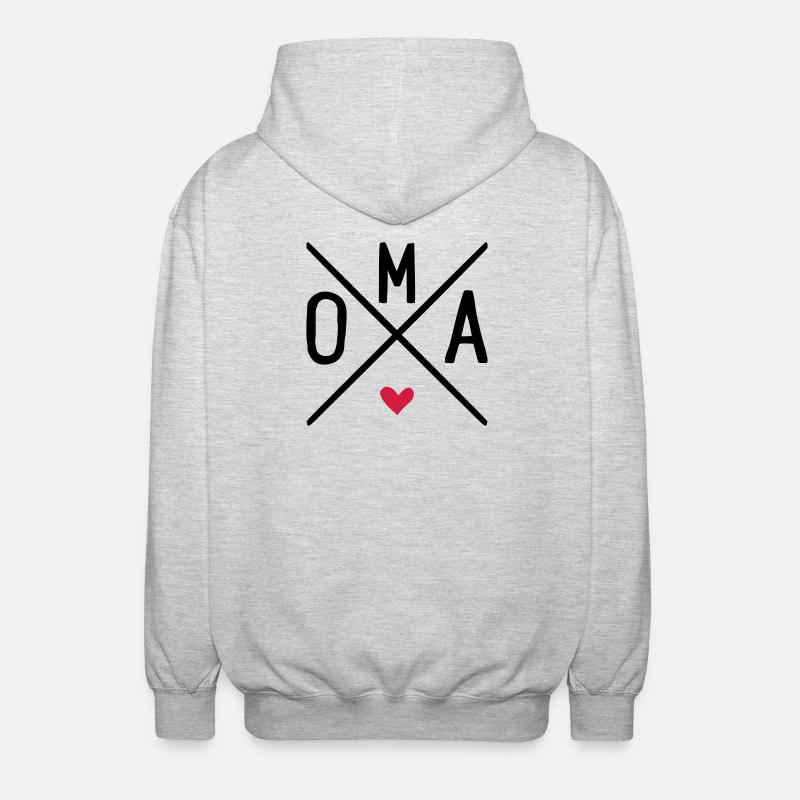 oma - Unisex Kapuzenjacke - Hellgrau meliert