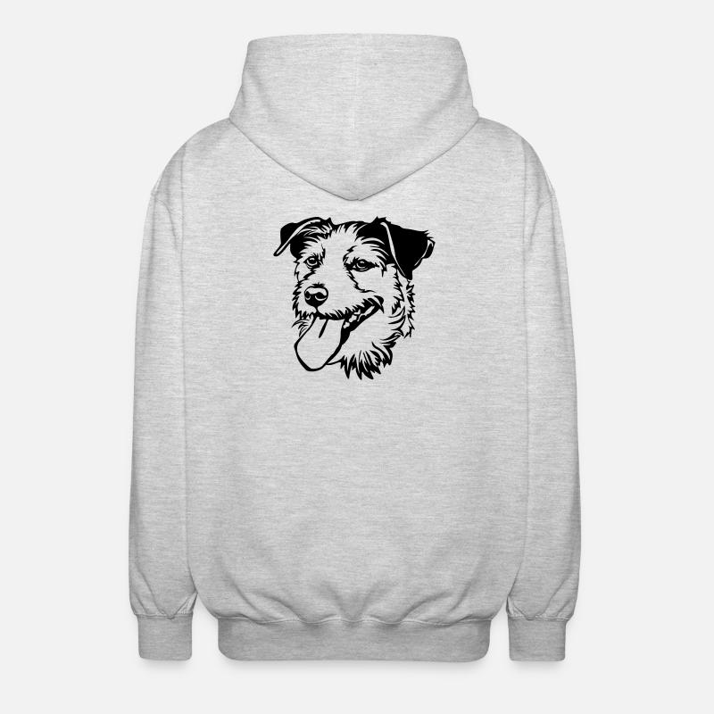 Parson Russel Terrier Kopf - Unisex Kapuzenjacke - Hellgrau meliert