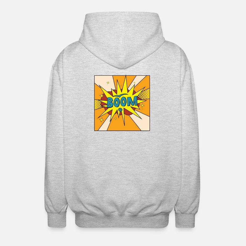 Boom Comic Explosion Stil - Unisex Kapuzenjacke - Hellgrau meliert