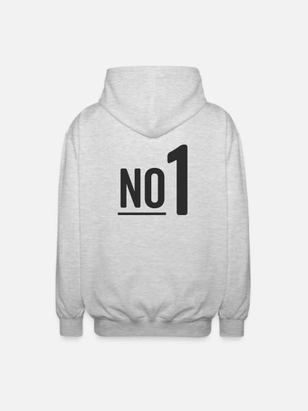 No 1 - Unisex Kapuzenjacke - Hellgrau meliert