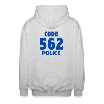 Polizist, ich bin Polizist, Gendarm - Unisex Kapuzenjacke - Hellgrau meliert - Hinten - AI Model Male 185 light (185cm)