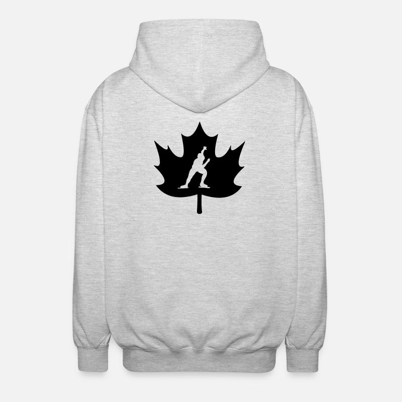 Canada maple leaf skating logo - Unisex Hooded Jacket - light heather grey