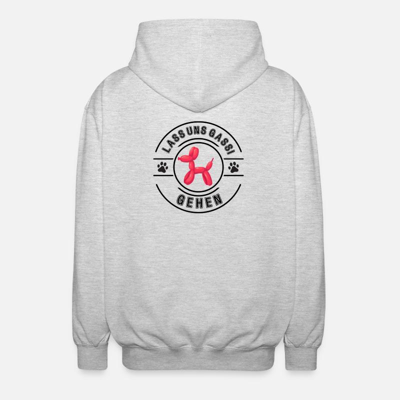 Komm wir gehen Gassi - Unisex Kapuzenjacke - Hellgrau meliert