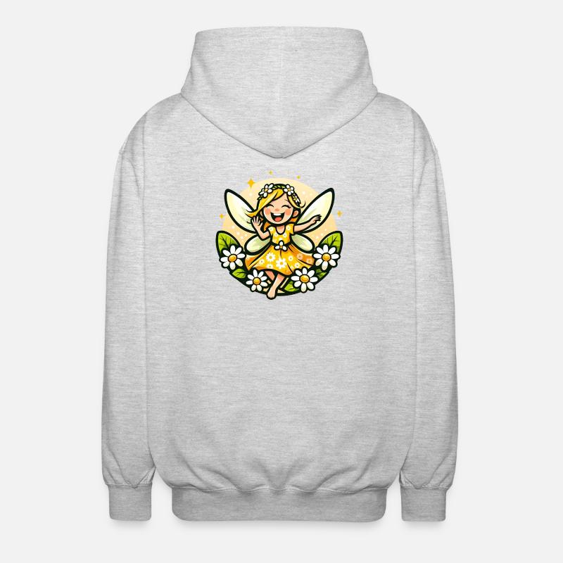 Süße Fee Gänseblümchen Blumenmädchen Lächeln - Unisex Kapuzenjacke - Hellgrau meliert